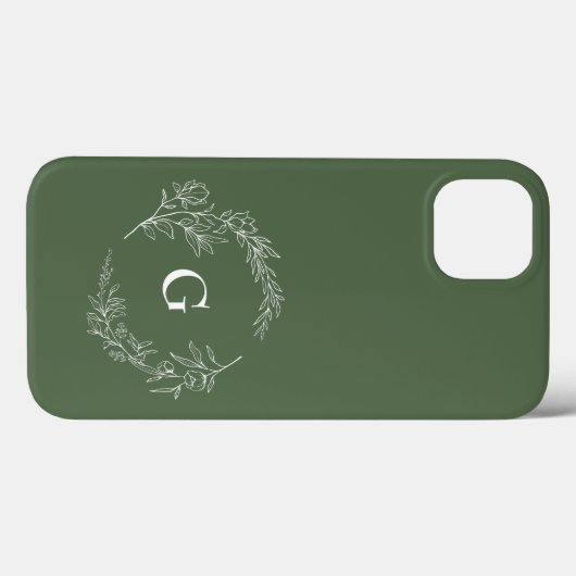 Minimalistisch-grüne Bläschenmonogramm Case-Mate iPhone Hülle (Rückseite (Horizontal))