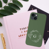Minimalistisch-grüne Bläschenmonogramm Case-Mate iPhone Hülle