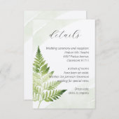 Minimalistisch grüne Fern Begleitkarte (Vorne/Hinten)