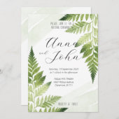 Minimalistisch grüne Fern Einladung (Vorne/Hinten)
