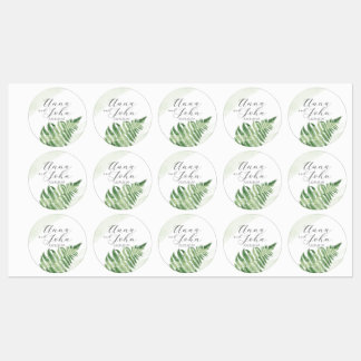 Minimalistisch grüne Fern Etiketten
