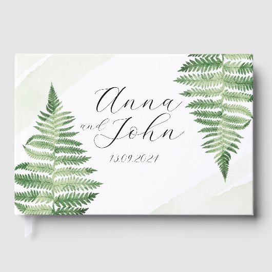 Minimalistisch grüne Fern Gästebuch (Vorderseite)