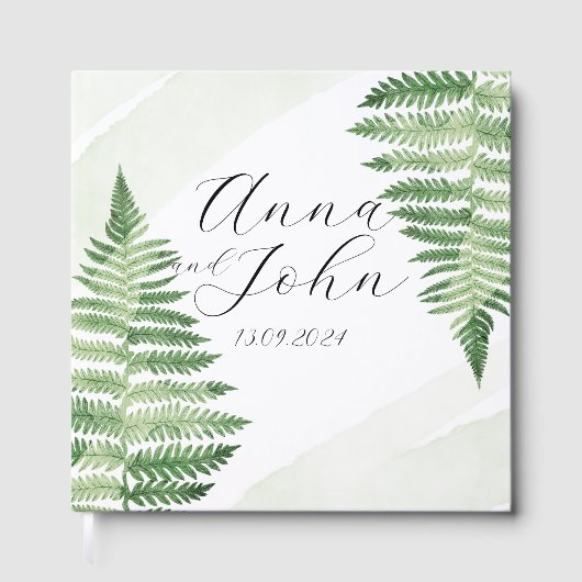 Minimalistisch grüne Fern Gästebuch (Vorderseite)