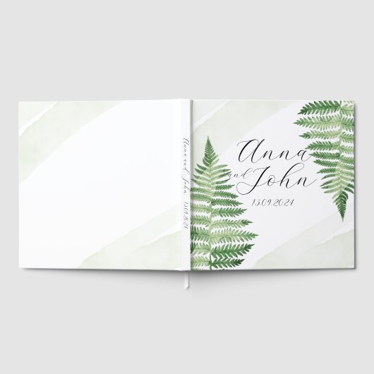 Minimalistisch grüne Fern Gästebuch (Voll)
