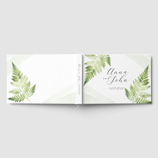 Minimalistisch grüne Fern Gästebuch (Voll)