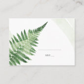 Minimalistisch grüne Fern Platzkarte (Vorderseite)