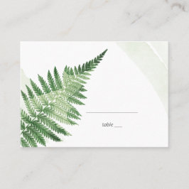 Minimalistisch grüne Fern Platzkarte