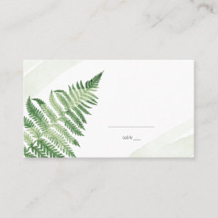 Minimalistisch grüne Fern Platzkarte