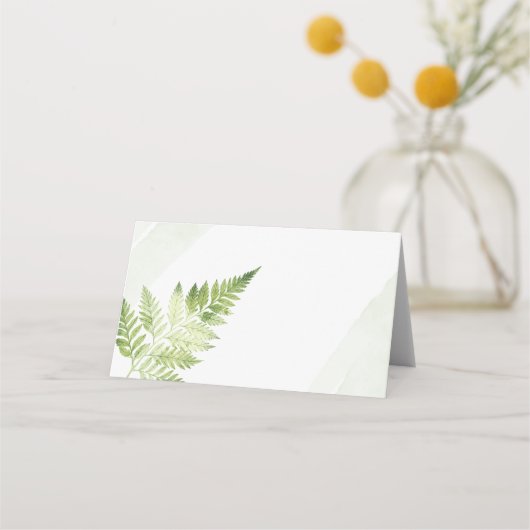 Minimalistisch grüne Fern Platzkarte (Rückseite)