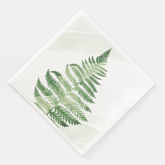 Minimalistisch grüne Fern Serviette (Ecke)