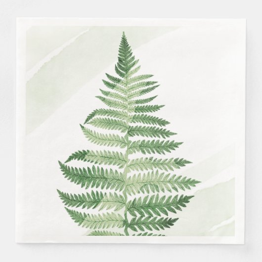 Minimalistisch grüne Fern Serviette (Vorderseite)