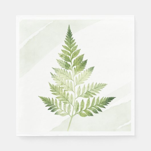 Minimalistisch grüne Fern Serviette (Vorderseite)