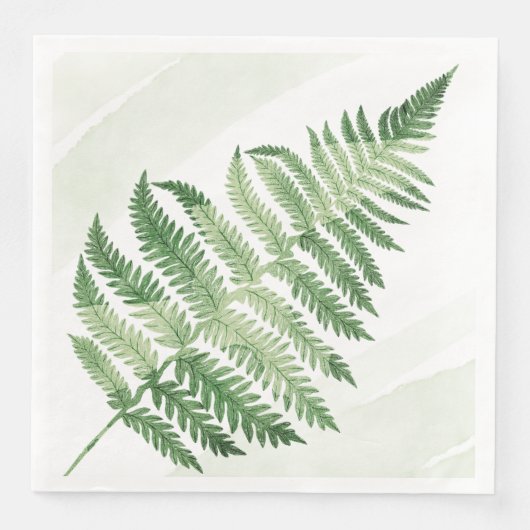 Minimalistisch grüne Fern Serviette (Vorderseite)
