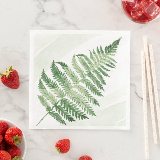 Minimalistisch grüne Fern Serviette (Beispiel)