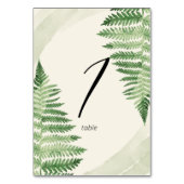 Minimalistisch grüne Fern Tischnummer (Vorderseite)