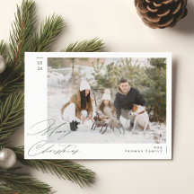 Minimalistisch grüne moderne Familie frohe Weihnac