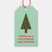 Minimalistisch grüne Weihnachtsfeier "Baum mendour Geschenkanhänger (Vorderseite)
