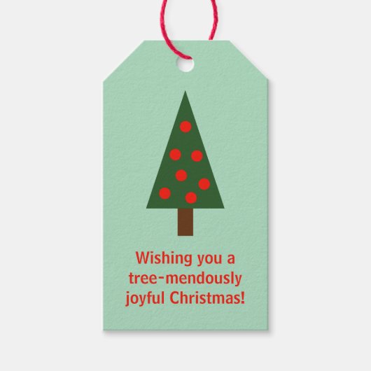 Minimalistisch grüne Weihnachtsfeier "Baum mendour Geschenkanhänger (Vorderseite)