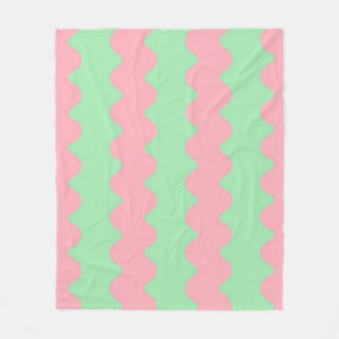 Minimalistisch grüner rosa Streifen Moderne, gemüt Fleecedecke