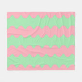 Minimalistisch grüner rosa Streifen Moderne, gemüt Fleecedecke (Vorderseite (Horizontal))
