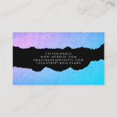 Minimalistisch Grunge Torn Blue Visitenkarte (Rückseite)