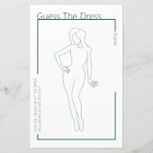 Minimalistisch Guess das Dress Brautparty Game (Vorderseite)