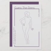 Minimalistisch Guess das Dress Brautparty Game (Vorne/Hinten)