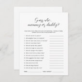 Minimalistisch Guess Who Mama Vater Baby Shooting Einladung (Vorne/Hinten)