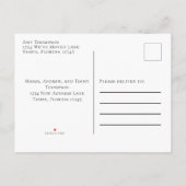 Minimalistisch haben wir uns um einen einfachen Mi Ankündigungspostkarte (Rückseite)