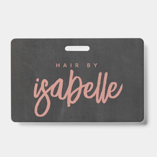 Minimalistisch Hair Stylist Dusty Pink Script Blac Ausweis (Vorderseite)