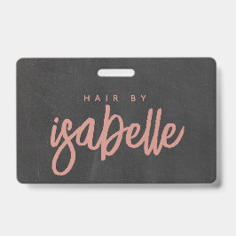 Minimalistisch Hair Stylist Dusty Pink Script Blac Ausweis
