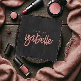 Minimalistisch Hair Stylist Dusty Pink Script Blac Quadratische Visitenkarte