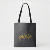 Minimalistisch Hair Stylist Gold Script Black Tasche (Vorderseite)