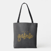 Minimalistisch Hair Stylist Gold Script Black Tasche (Rückseite)