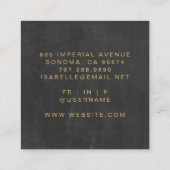 Minimalistisch Hair Stylist Mustard Script Black Quadratische Visitenkarte (Rückseite)