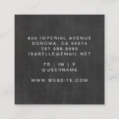 Minimalistisch Hair Stylist Script Black Quadratische Visitenkarte (Rückseite)