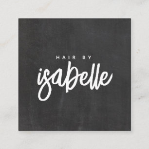 Minimalistisch Hair Stylist Script Black Quadratische Visitenkarte