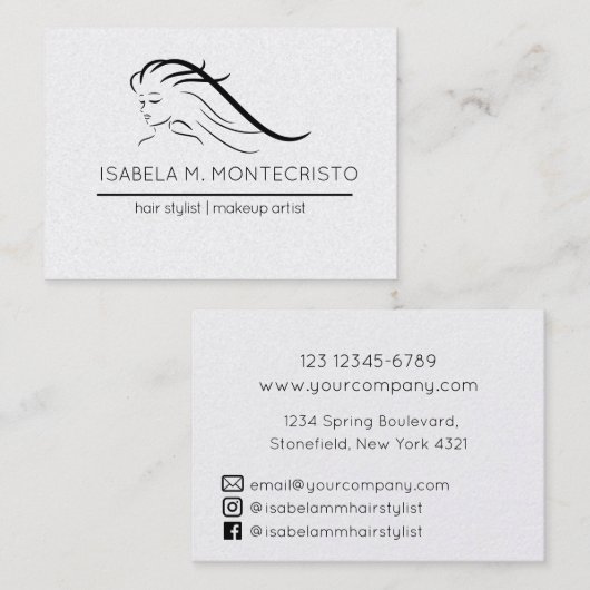 Minimalistisch-Hair-Stylist Visitenkarte (Vorne/Hinten)