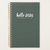Minimalistisch Hallo 2026 GreenPlanner Planer (Vorderseite)