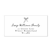 Minimalistisch Hand Draw Bow Weihnachtsadresse Gummistempel (Prägung)