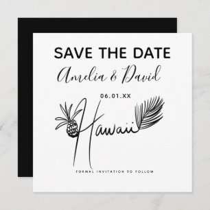 Minimalistisch Hand Drawn Hawaii Script Save the D