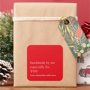 Minimalistisch handgefertigt, speziell für Sie, ro Quadratischer Aufkleber