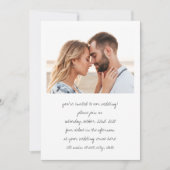 Minimalistisch handgeschriebene 2-Foto-Hochzeit Einladung (Vorderseite)