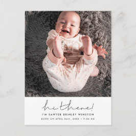 Minimalistisch handgeschriebene Hi There new baby  Postkarte