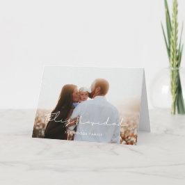 Minimalistisch Handgeschriebenes Feliz Navidad Fot Feiertagskarte