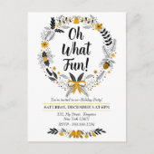 Minimalistisch handgezeichnet Oh What Fun Christma Einladungspostkarte (Vorderseite)