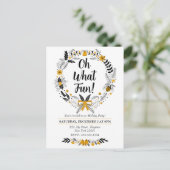 Minimalistisch handgezeichnet Oh What Fun Christma Einladungspostkarte (Stehend Vorderseite)