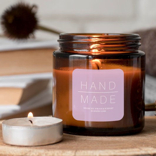 Minimalistisch Handmade Business Support für Lilac Quadratischer Aufkleber