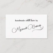 Minimalistisch Handmade mit Liebe Vielen Dank Begleitkarte (Vorderseite)