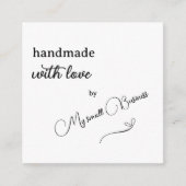 Minimalistisch Handmade mit Liebe Vielen Dank Begleitkarte (Vorderseite)